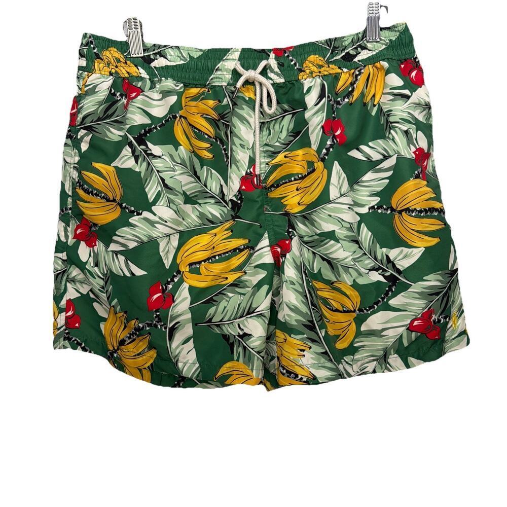 Polo Ralph Lauren Swim Trunks Traveler Tropical Banana Print Lined Mens XL